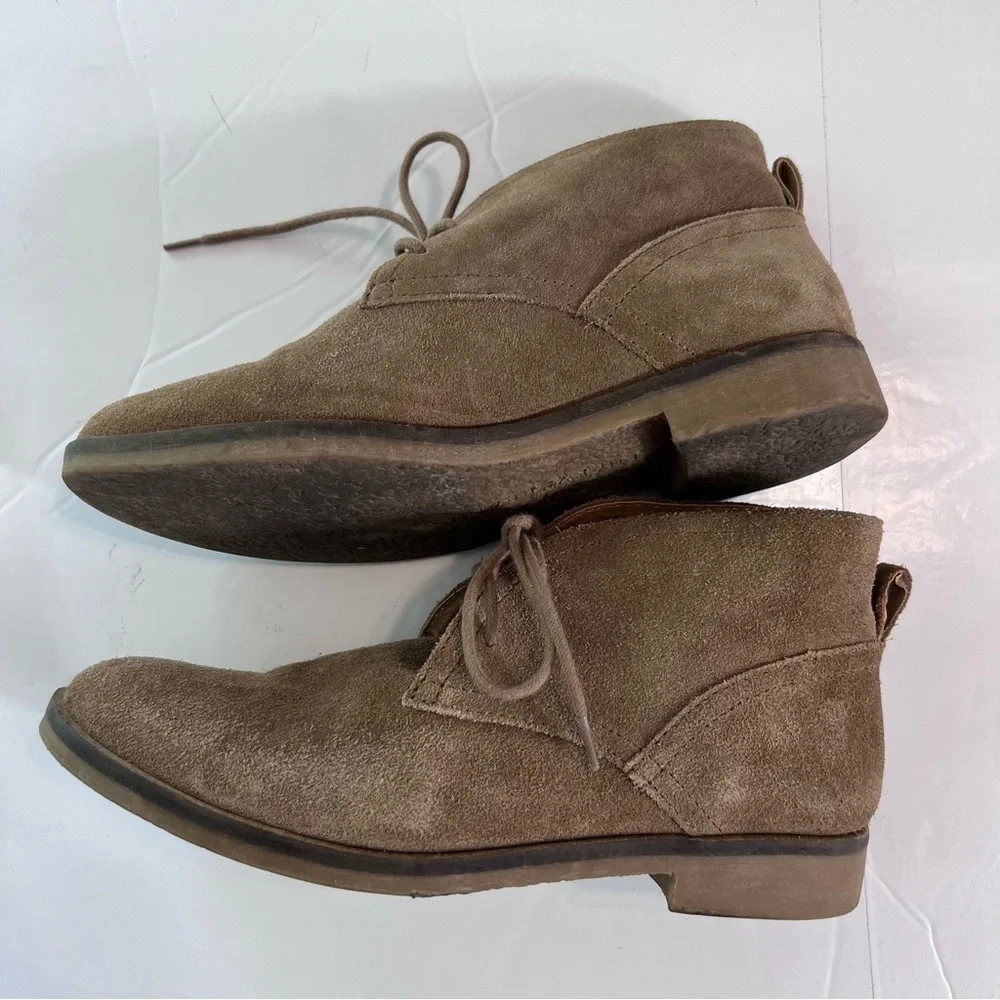 LUCKY Brand Garboh Tan Fall Desert Suede Leather Lace Up Chukka Ankle Bootie 8.5